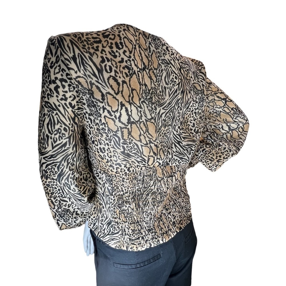 H&M Women’s Leopard Long Sleeve Blouse Size 8 - Picture 5 of 12